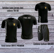 Setelan kaos jersey olahraga TNI AD / Setelan kaos jersey bahan premium TNI AD/ setelan Kaos jersey warna hitam TNI AD