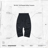 Goopi 深藍3號“BY-P01” 3D Pleated Utility Trousers by GOOPiMADE