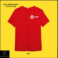 Round Neck T shirt Microfiber Quick Dry  Jersey Logo Embroidery Sulam AIRASIA RIDE air asia uniform 