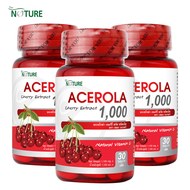 [แพ็ค 3 สุดคุ้ม] วิตามินซี อะเซโรล่า เชอร์รี่ สกัด 1000 มก. Acerola วิตามิน วิตามินซีธรรมชาติ เดอะเน