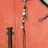 Bobcat Series Handmade Woven Natural Stone Outdoor Survival Whistle Keychain Bag Chain