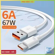 6A fast charging cable for XM USB - Type C - 67W fast charging cable, Type C charging cable, Type C 