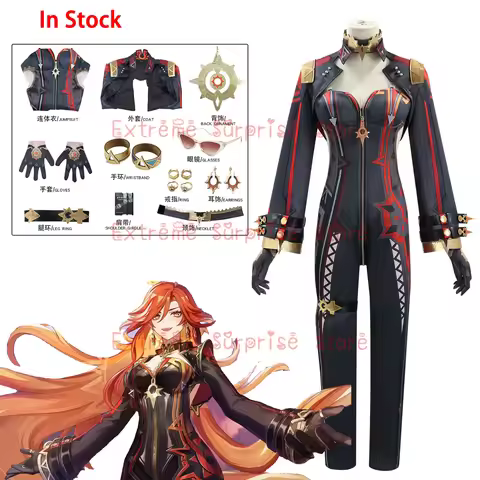 In Stock Mavuika Cosplay Costume Full Sets Genshin Impact Game Mavuika Cosplay Wig Shoes Suits Anime