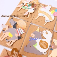 Animal Birthday Card Bday greeting card envelope cute greeting card wishes Birthday