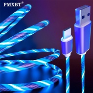LED Luminescent Micro USB Type C Luminescent Charging cable 3 in 1 For iPhone X  Huawei Xiaomi Redmi Note 5/5A phone charger cable