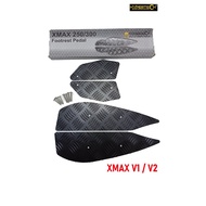 HYPERTECH FOOTREST PEDAL ALLOY XMAX V1 XMAX V2 V3 CARPET FLOORBOARD FOOTBOARD FOOTSTEP SILVER BLACK