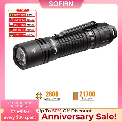 Sofirn SC28 XHP50B HD LED 2800Lm Type-C Rechargeable Flashlight Protable Powerful 21700 Torch EDC Fl