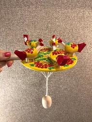 俄羅斯木製玩具雞，兒童木製玩具，活體玩具，俄羅斯玩具