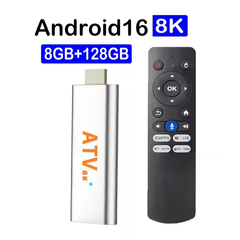 Very Fast Q15 8K Android16 TV Stick Allwinner H313 5G Wifi BT6.0 4K Video AV1 Google Assistant 8GB 1