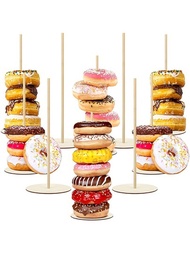 1個木製甜甜圈架,適用於婚禮、生日派對裝飾和食品展示架