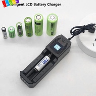 CHAAKIG Lithium Battery Charger, 1 / 2 Slots Fast Charging 18650 Battery Charger, Portable Intelligent LCD Universal USB Battery Adapter