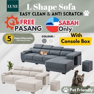Sabah L Shape Sofa With Extra Stool Sofa Premium Quality Sabah Ready Stock Easy Clean Sofa Pet Frien