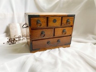 【好日戀物】德國vintage古董銅包角多抽收藏儲物木櫃