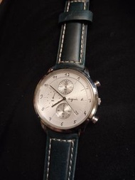 原價$12,500 正品 agnes b. 新錶玻 新油蠟皮錶帶 100米 手寫體時標 時尚腕錶 手錶 男錶 女錶 二手