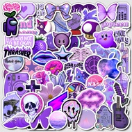 60 PCS Stiker Aesthetic Purple Pack- Stiker Ungu Untuk Menghiasi Laptop dan Buku