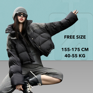 Hitchie A089-1702 Korean Fashion Jeans Padded Winter Down Jacket Woman Fleece Baju Sejuk Tebal Parka