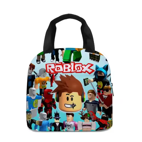 ROBLOX KID Lunch Bag Anime Portable Children Meal Bag Kawaii School Trip Lunch Picnic Dinner Cooler 
