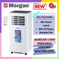 MORGAN 1.0HP PORTABLE AIRCOND WITH REMOTE CONTROL MAC-093 LITE ( READY STOCK )