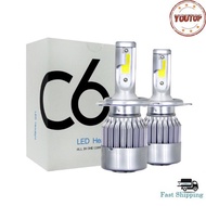 LEd 2pcs C6 Original Headlight H3 H4 H8 H9 H11 White Color Fog Light Bulb Fog Lamp H4