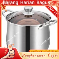 Periuk Couscous XNK2 304 Keluli Tahan Karat, Periuk Masak Sup dan Bubur Berkapasiti Besar dengan Das