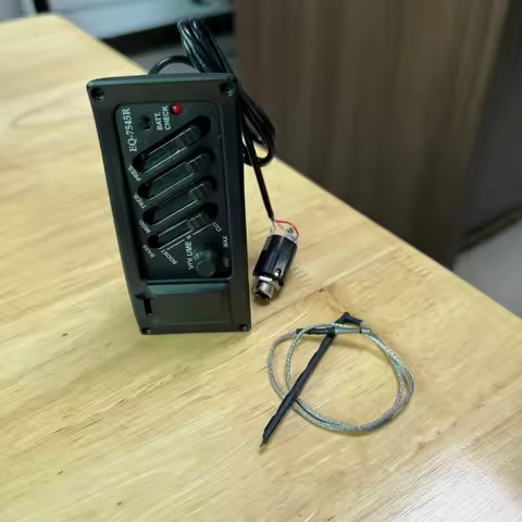 1PCS Black Ovation Oud Acoustic Guitar Pickups 4-Bands EQ Piezo Preamp Amplifier Pickup