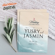 Ekad kahwin digital, E-wedding invitation digital, Kad kahwin digital, kad kahwin pantai, simple wed