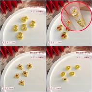 Set of 5 money bag charms, nail decoration knots