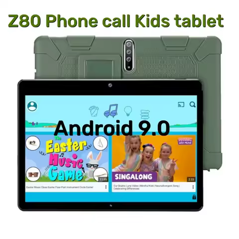 10.1 INCH Z80 RAM 2GB ROM 32GB Android 9.0 Gift Stand Silicone Phone Call Kids Tablet A53 1.5 Ghz Qu