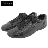 Prada Sport Patent Leather Low-Top Sneakers, Women's, Black, Size 36, 3E5620