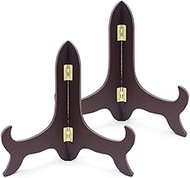 Yitexin 2 Pieces Wooden Plate Stands, Decorative Wooden Plate Stands for Home Decorations, Picture F