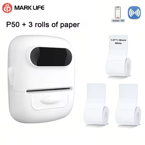 Marklife Wireless Label Printer P50 Inkless Blue-tooth Thermal Label Maker Adhesive Label Sticker Ma