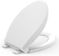 ELONGATED Toilet Seat with Soft-Close and Quick-Release Hinge, Never Loosen, Heavy Duty, Easy to Install and Clean, OVAL, White