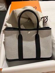 Hermes garden party bag canvas and leather, good colour