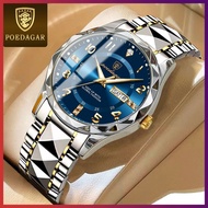 - POEDAGAR Gold Watch For Men Waterproof Original Stainless Steel Relo Business Mens Watches Luminou