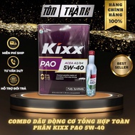 [ Combo bảo dưỡng ] 2 Bình Nhớt KIXX PAO ACEC A3/B4 5W40 (4 Lít) + Súc động cơ Castrol