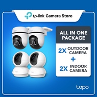 【Tapo CCTV Bundle】4 Kamera (2 Dalaman C200 + 2 Luaran C500) Keselamatan Rumah Pintar dengan Pengesan