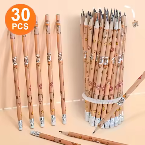 30Pcs Kapibara Round Stick Pencils, Length 7.47inch Cm, with Pencil Lead, for Sketching, Drawing, Ma
