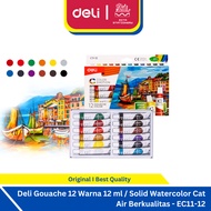 Deli Gouache 12 Colors 12 ML Solid Watercolor/ Quality Watercolor - EC11-12
