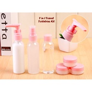 7 in 1 Travel Toiletries Kit Set Small Travel Bottles 1 set of 7