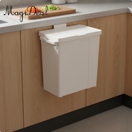 MagiDeal Wall Mounted Bin Double Chamber Kitchen Trash Can with Lid for Hanging on Cabinet Door Spac
