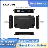 ฮาร์ดดิสก์อะแดปเตอร์ไดรฟ์สายแปลงสัญญาณ USB แบบ3 In 1สำหรับซาตะอิเดะ3.5นิ้ว Hdd/ SSD CD DVD ROM CD-RW