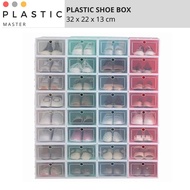 Stackable Plastic Shoe Box storege Multiple Colour Plastic Foldable Easy Keep Kotak Kasut bekas temp