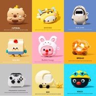 3D Earphone Case for Airpods 4 2024 Cute Cartoon Bread Earbuds Box Cover For Airpods 4 Silicone Cove