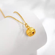 Gold 999.9 Zhoujia Bell Snowflake Necklace Christmas Small Bell Clavicle Chain Temperament ins Uniqu