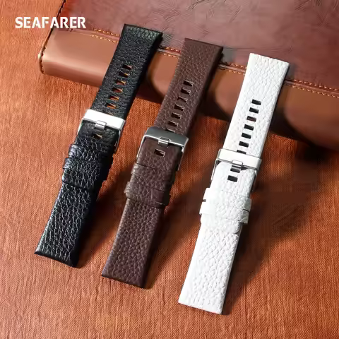 Genuine Leather Strap Watchband 22 24 26 27 28 30mm Watch Bracelet for Diesel Watches DZ4386 1657 13