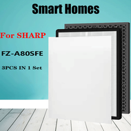 แผ่นกรองทดแทน FZA80SFE สำหรับเครื่องฟอกอากาศ Sharp FZ-A80SFE แผ่นกรอง HEPA และตัวกรองกลิ่นสำหรับ FU-
