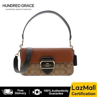 COACH MORGAN Series Color blocked Classic Printed Underarm Bag for Women Shoulder Cross Shoulder Han