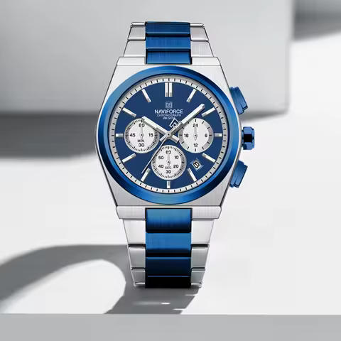NAVIFORCE Trend Brand Steel Strap Couples Watch Quartz Automatic Date Display Chronograph Lover Wate