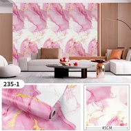 Glossy Marble Wall Sticker Wallpaper for Rooms and Rooms New White Pink Length 8 Meters X 45 Cm