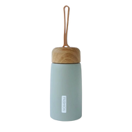 [Caldo]木紋蓋不鏽鋼保溫瓶(附提把)260ml-灰綠